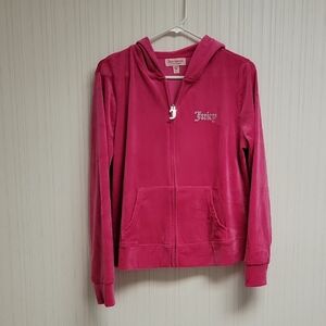 Juicy Couture Pink Velour Hoodie, Women's Large Indie Sleeze Barbiecore